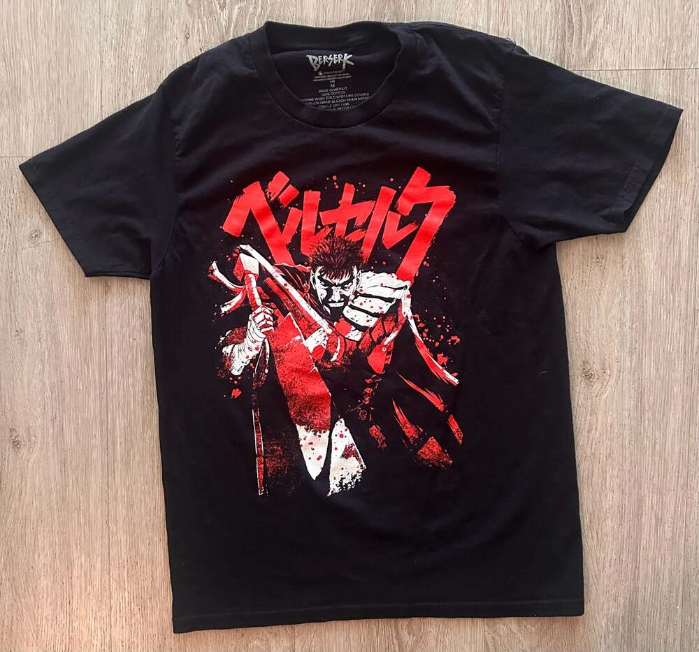 Berserk Guts Bloody Graphic T-Shirt Officially Licensed Anime Tee